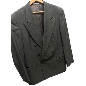 Yves Saint Laurent Vintage 90's Gray Wool Double Breasted Blazer